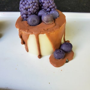 Mini Chocolate Blueberry Cheesecake Soap, Handmade all Natural Vegan Soap,