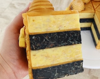 Honey  Cake - Honey Bee Cake Soap - Bee Soap - Fake Food - Honey Bee Decor - All Natural Vegan Soap -