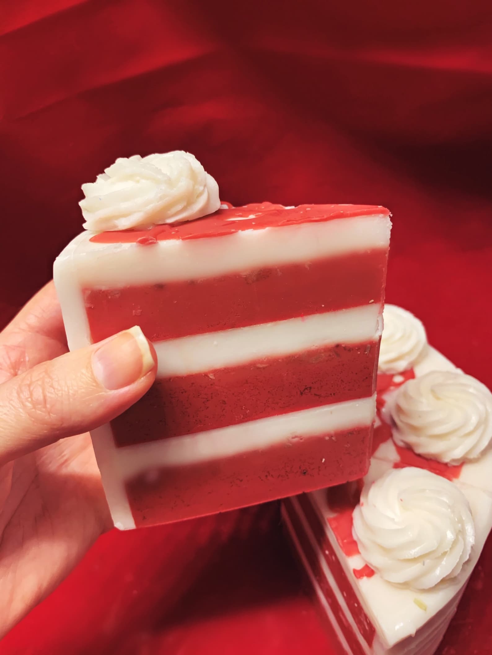 Red Velvet Cake Soap All Natural Handcrafted Vegan Soap Etsy