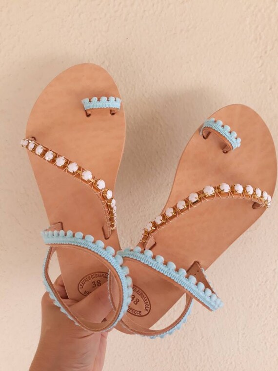 blue sandals wedding