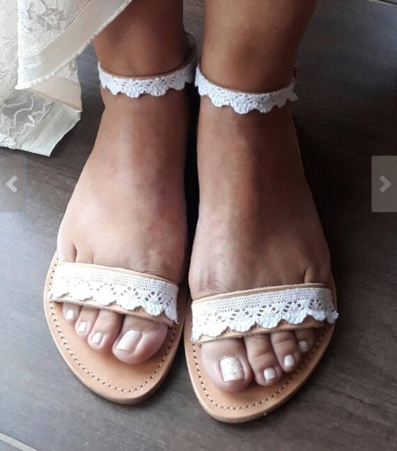 Handmade to order white lace sandalsbridal sandals wedding shoes wedding sandals white lace shoes beach sandals Handmade to order white lace sandalsbridal sandals wedding shoes wedding sandals white lace shoes beach sandals