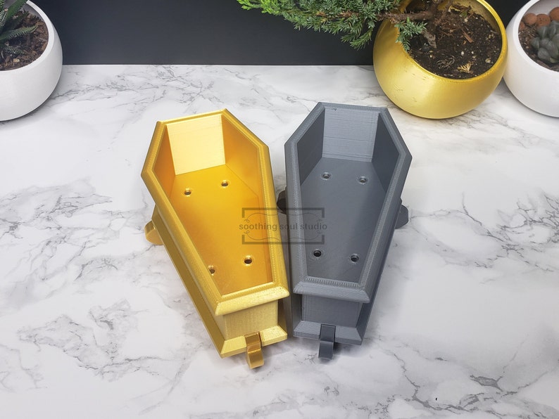 Coffin Mini Planter & Stand Goth Succulent Planter Decor image 6