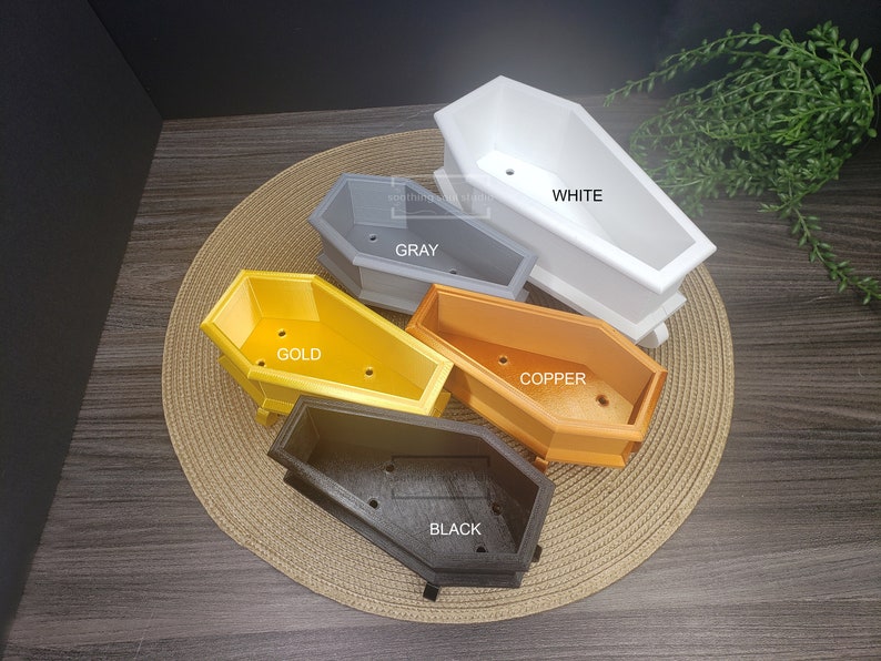 Coffin Mini Planter & Stand Goth Succulent Planter Decor image 4