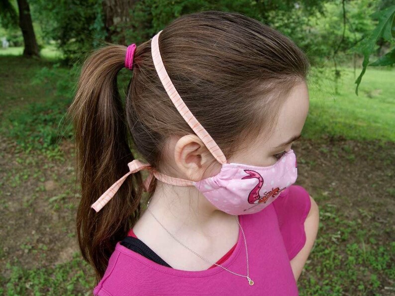 Girls Childrens Face Mask 3 Layer Washable Ready to Ship Reusable
