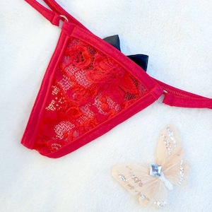 See through lace micro string thong panties Y-thong T-string G-string