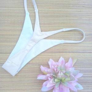 Silk white thong - Tina - MOYE