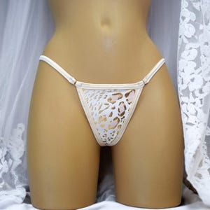 String met luipaardprint – Elegante stringtanga | Lingerie met dierenprint | Léopard-slip dameswäsche