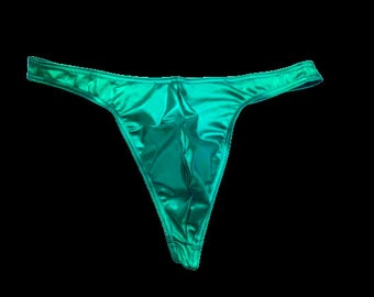 Traje de baño de tanga súper delgado para hombre con holograma metálico elástico brillante para hombre