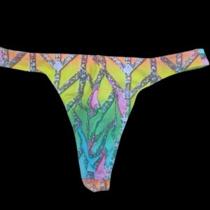 Pattern men&#39;s thong swimwear