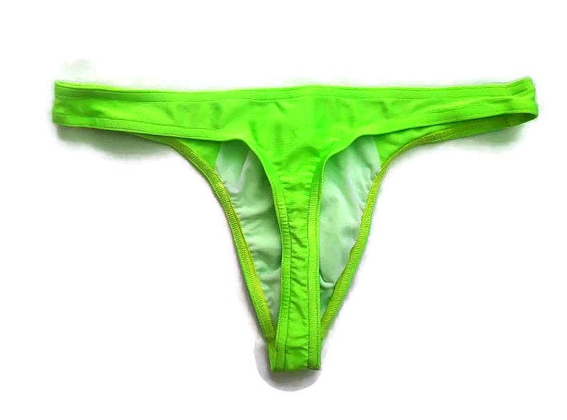 Neon green Men's Thong Mens Stretchy thong Sexy Mens | Etsy