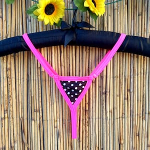 Polka dots micro string thong panties