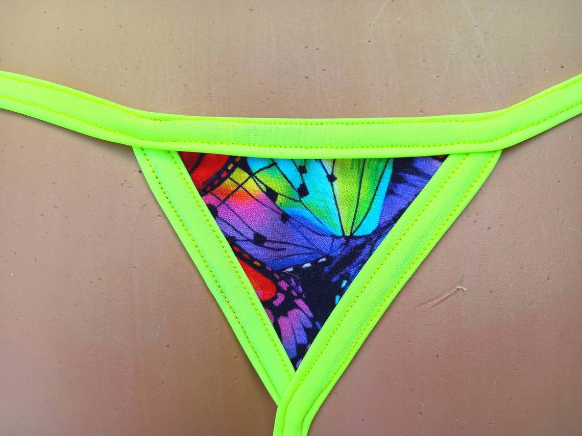 Cotton Triangle Thong String Thong Bikini - Etsy Canada