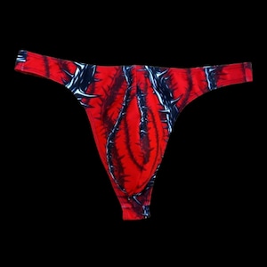 Men&#39;s pattern super slim stretchy thong swimwear