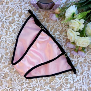 Pink Satin Women’s Panties – Soft Luxury Lingerie – Handmade Elegant Underwear – Romantic Satin Briefs