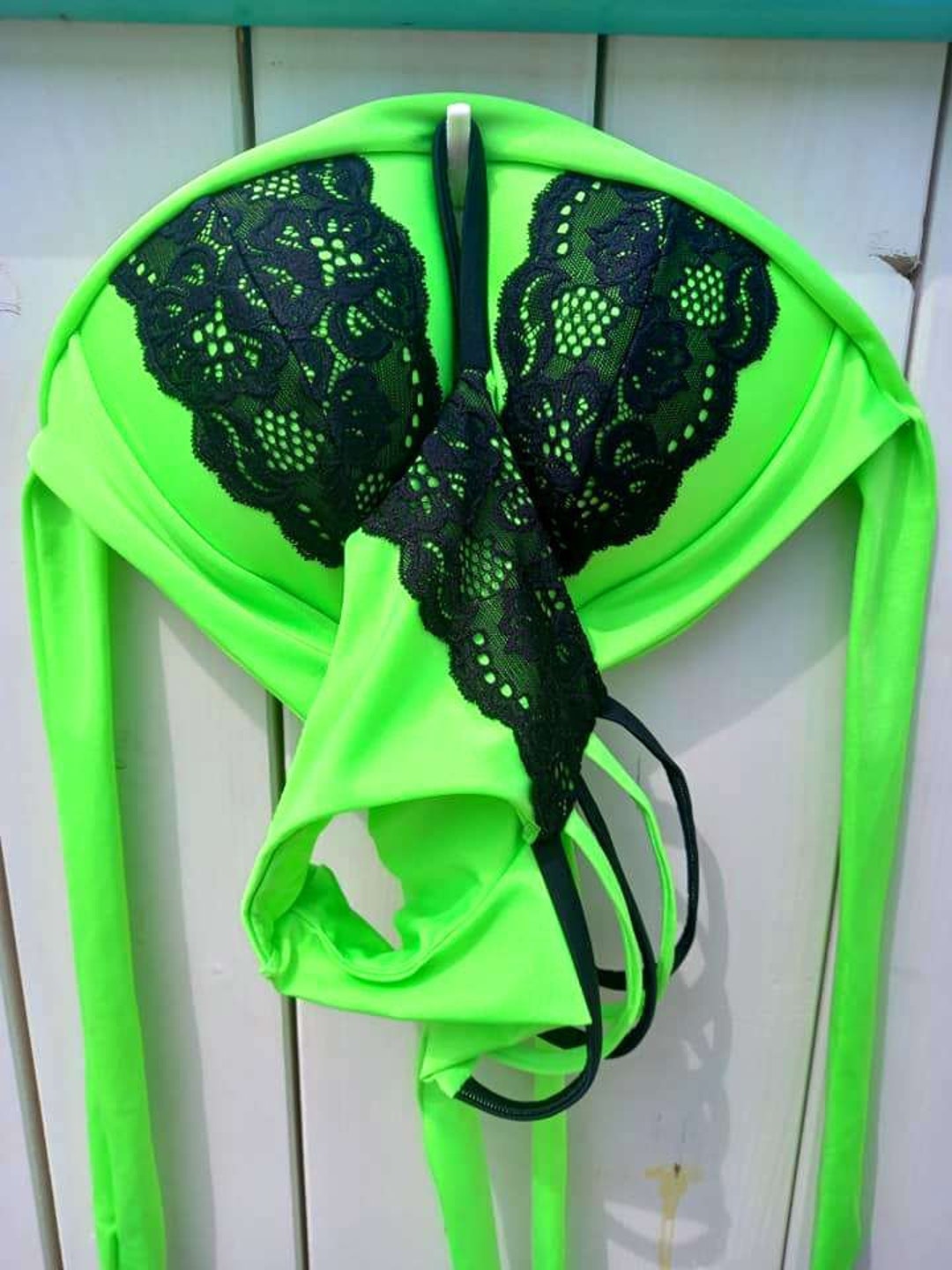 Push Up Bikini Set with Lace Dress Cover Up Three Piece Swimsuit main image 0