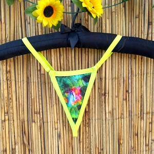 Neon pattern micro string thong T-string Y-thong G-string