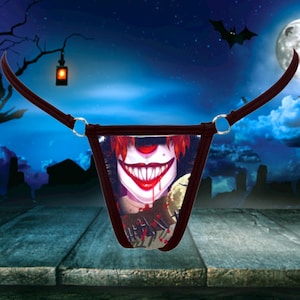 Halloween Print Cotton Thong – Spooky Cute Strappy Lingerie – Handmade Soft and Comfy Panties