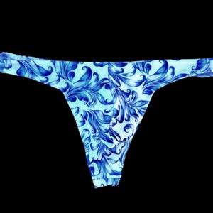 Flower pattern men&#39;s super slim stretchy thong Swimwear