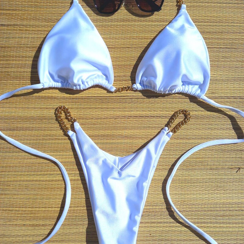 Chain Bikini Split Swimsuit Female Pin-Button Swimsuit main image 0