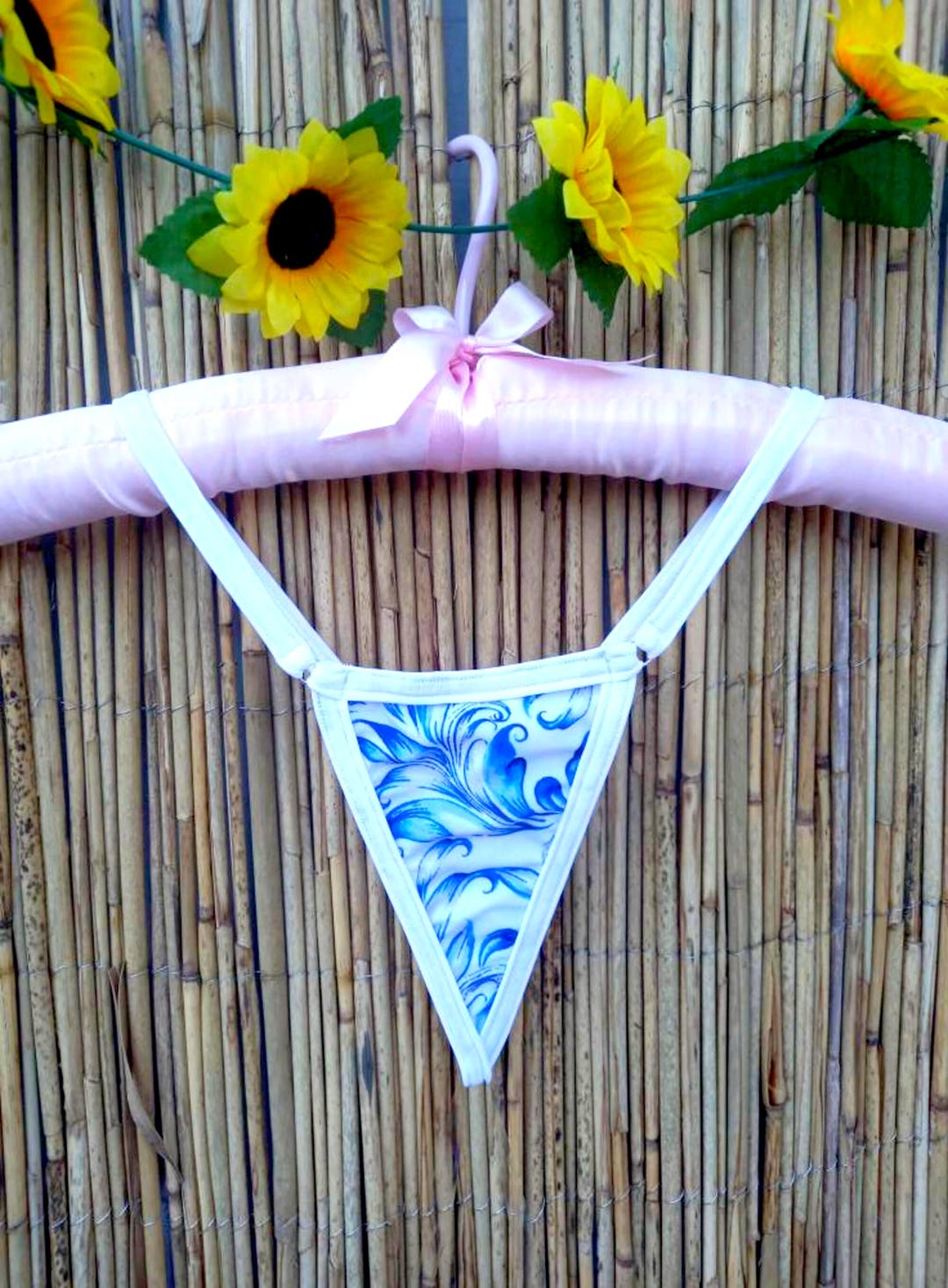 Flower Pattern Micro String Thong Panties - Etsy