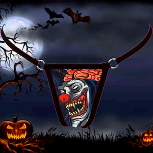 Halloween pattern woman cotton string thong panties