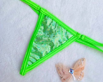 Holographic string thong woman thong gift Woman lingerie