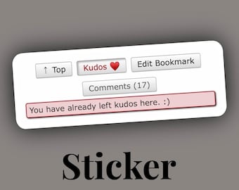 Kudos ao3 Fanfiction Sticker Laminated With Pride Flags Options