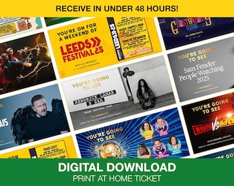 Biglietto regalo personalizzato per un concerto, regalo unico per lui e per lei, compleanno, San Valentino, festa della mamma e del papà, solo download digitale