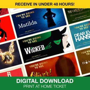 Personalisierte Theater Geschenkkarte Ideal Überraschung Theater offenbaren Geburtstag Weihnachten Muttertag Vatertag Digitaler Download