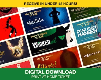 Gepersonaliseerde theatercadeaukaart Ideal Surprise Theateronthulling Verjaardag Kerstmis Moederdag Vaderdag Digitale download