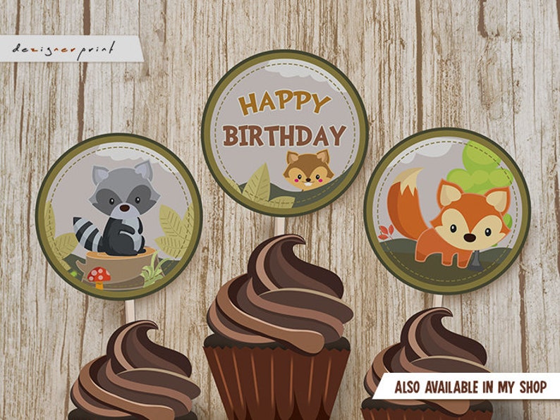 Digital Buntings Woodland Buntings Woodland Birthday Banner Forest Party Banner Printable Party Decoration Woodland Party Banner