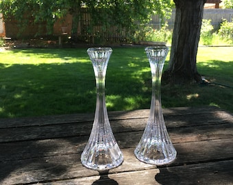 2 lead Crystal Park Lane candle holders, by Mikasa