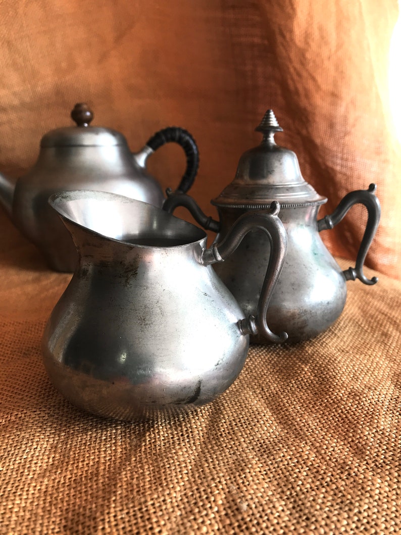 Pewter Tea Set Vintage Made in Holland Etsy