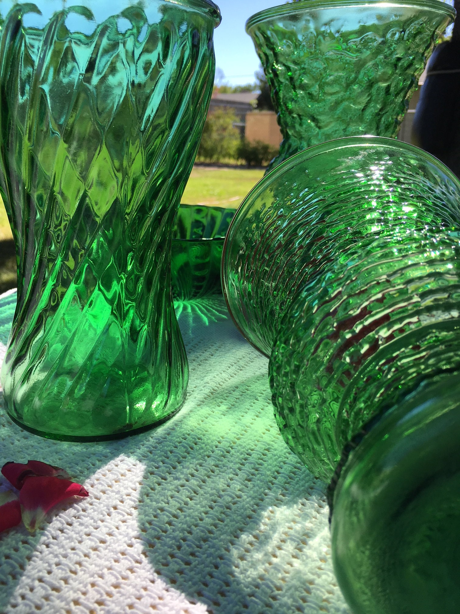 Vintage Emerald Glass Collection Etsy