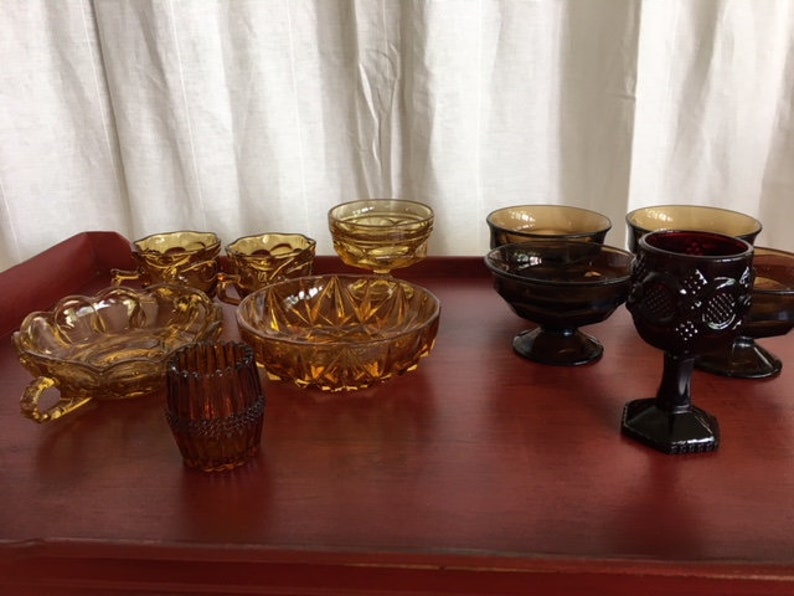 Vintage Amber Glass Collection image 1