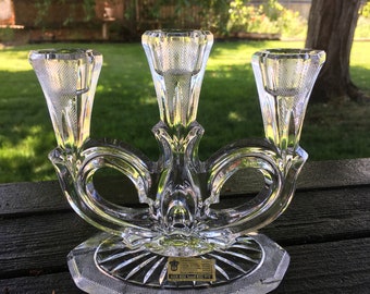 Beyer Lead Crystal Candleholder W Germany