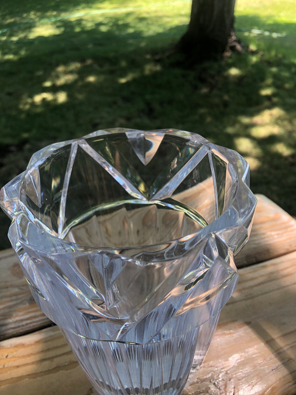 Orrefors Sweden Crystal Flower Vase Vintage Signed Etsy