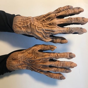 Old Man & Woman Flesh Hands Adult Halloween Hand Made USA Costume Gloves