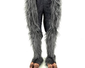 Renee Black Furry Pants Faux Fur - Etsy