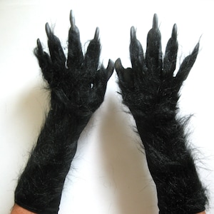 Black Monster Beast Claws Hands Adult Halloween Hand Made USA Costume Gloves