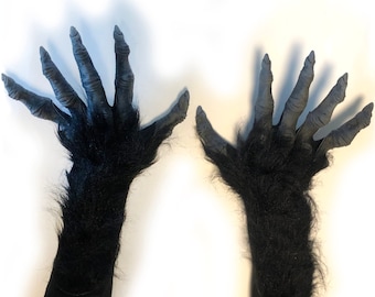 Lange vingers Black Beast Ape Hands Claws Halloween-kostuumaccessoire voor volwassenen