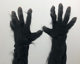 Gorilla Hands Ape Monkey Adult Hairy Scary Halloween Hand Made USA Costume Gloves