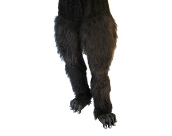 Black Legs & Feet Werewolf Beast Hairy Pants and Feet Adult Halloween Costume