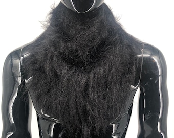 Black Hairy Neck & Chest Collar Ape Gorilla Adult Halloween Costume Accessory