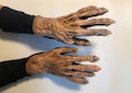 Old Man & Woman Flesh Hands Adult Halloween Hand Made USA Costume Gloves
