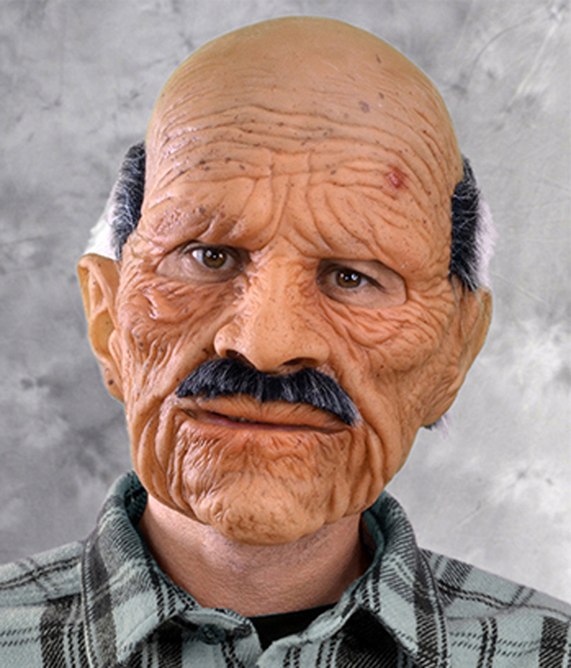 Set Costume Nonno - Parrucca Bianca Calva Con Baffi E Sopracciglia | Travestimento Per Feste E Halloween - Foto 14