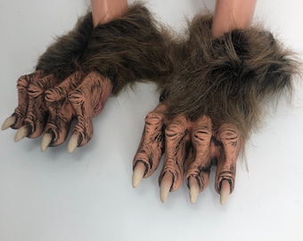 Copriscarpe per adulti con zampe artigliate da bestia marrone, costume di Halloween