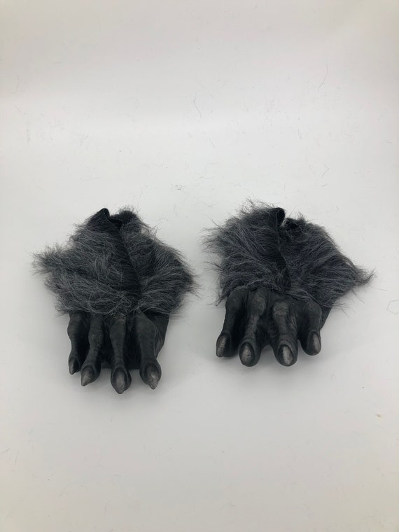 Skeleteen Werewolf Feet Shoe Covers - Silver Grey Were Wolf Monster Foot Claws Costume Accessories