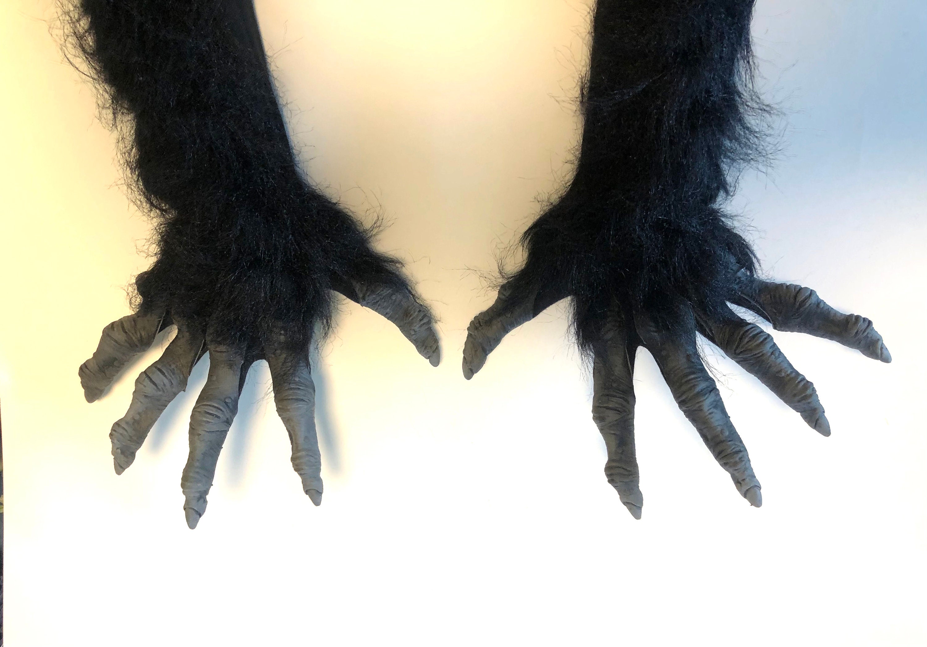 Beast Hand Pinterest Long Fingered Black Beast Ape Hands Claws Adult Halloween Costume ...