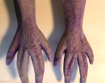 Grote Alien Hands Space Monster Made in USA volwassen Halloween kostuumhandschoenen